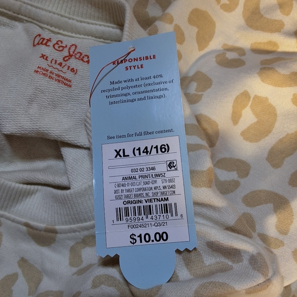 NWT CAT & JACK GIRLS PRINTED FRENCH TERRY PULLOVER SWEAT SHIRT - Picture 9 of 12